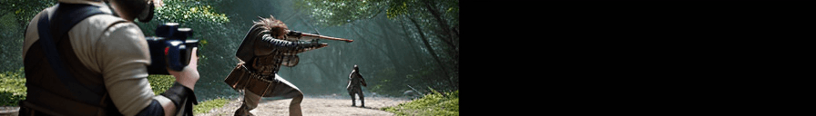 AI generated: RPG - Character, Realistic Action Scene captured with an ARRI ALEXA LF Motion Picture Camera equippe...