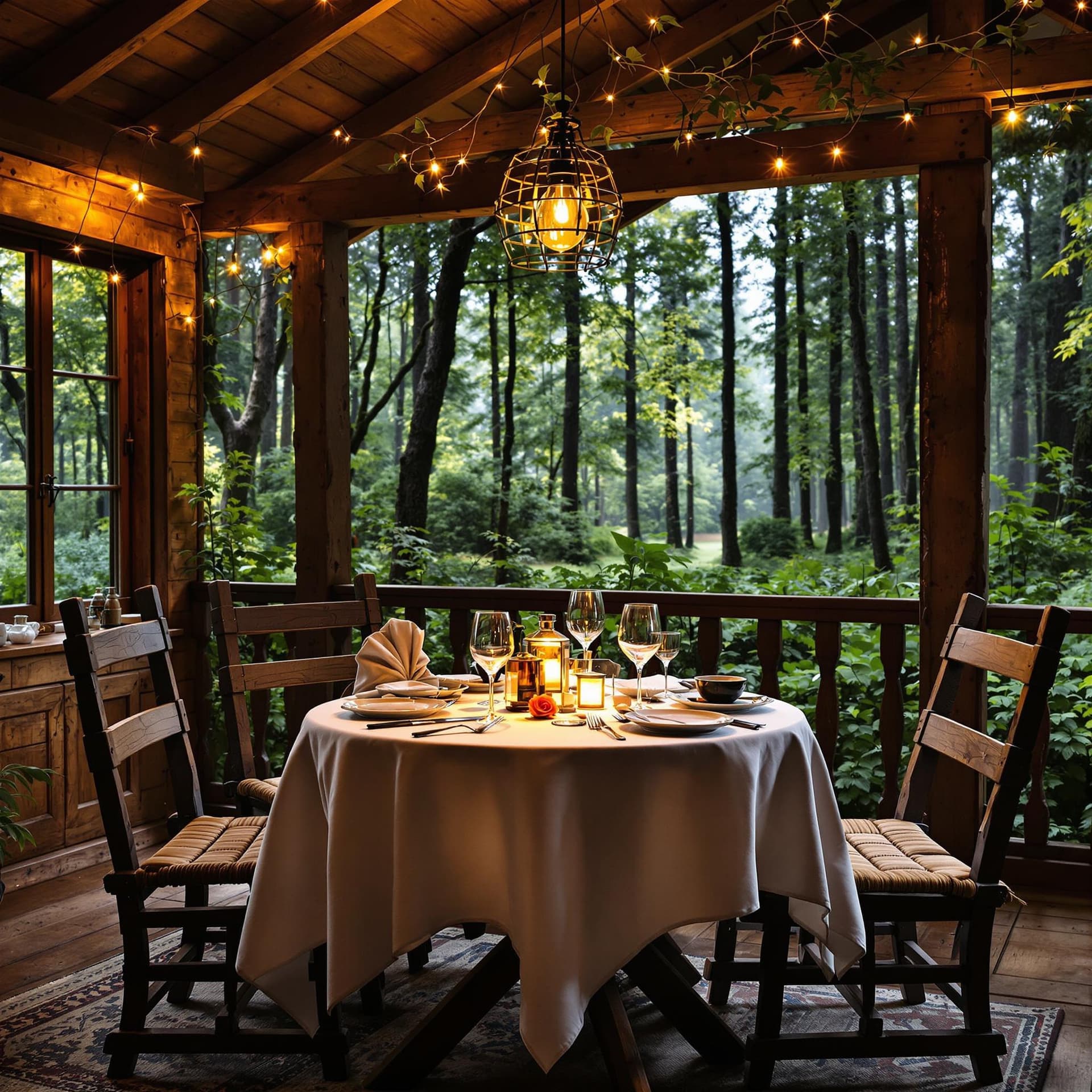 AI generated: Gutschein für Claudia zu einem Essen in der Gaststätte Waldfrieden, rustikale Waldgaststätte, gemütl...