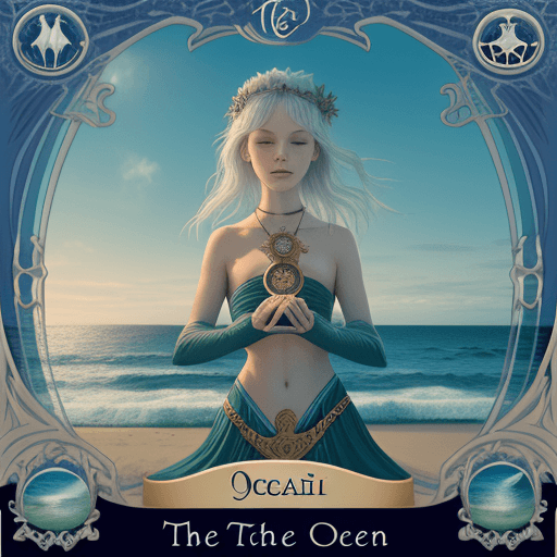 AI generated: Tarot by the ocean