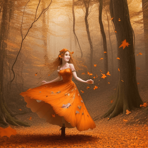 AI generated: In a magical forest deep in the wooded path, in the distance the Appalachian Mountains in full Autum...