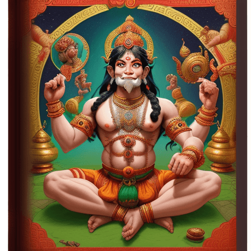 AI generated: A beautifully illustrated book in Hindi, narrating the captivating story of Lord Hanuman. Each page ...