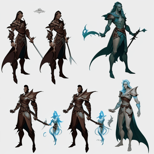 AI generated: a cartoon image of a man with a sword and a dragon, fantasy character design, rpg concept art charac...