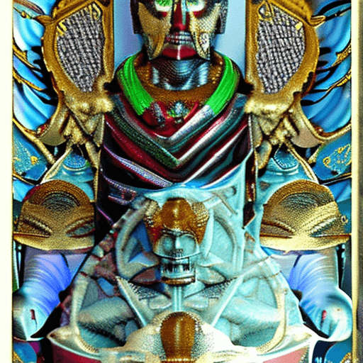 AI generated: High resolution photography of a male deity named Kraten, the Death Bringer