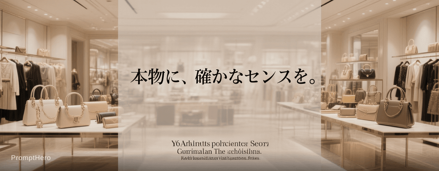 AI generated: Create a wide luxury banner (aspect ratio 4.5:1) for a high-end fashion select shop profile header.
...