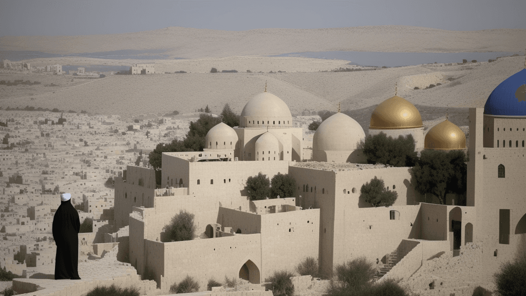 AI generated: palastine, muslim, people, villige