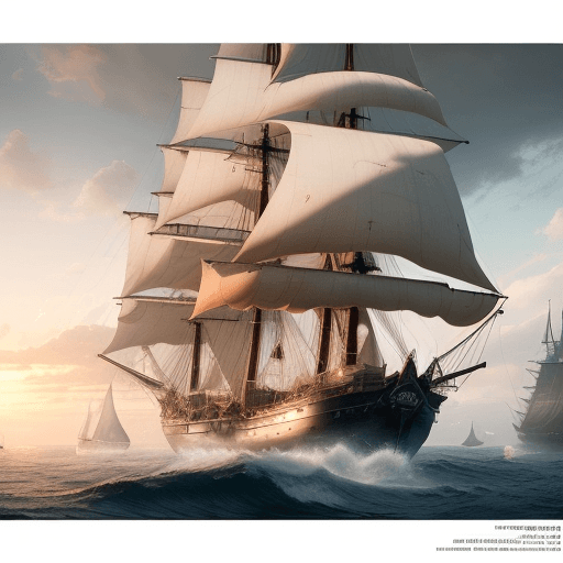 AI generated: Photo of a ultra realistic sailing ship, dramatic light, pale sunrise, cinematic lighting, battered,...