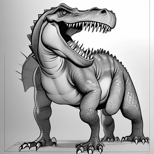 AI generated: dinosaur line drawing
