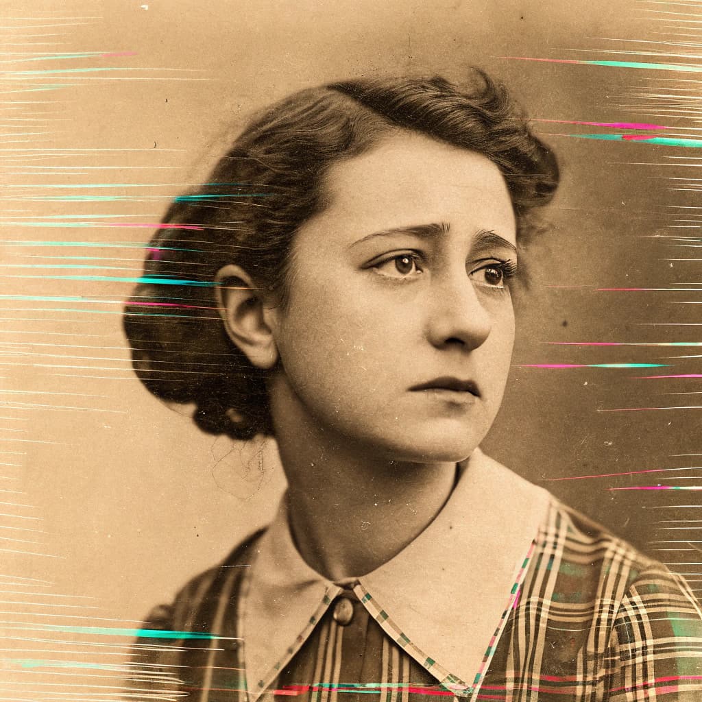 AI generated: distortion effect failure of an old emotive image being rewound 