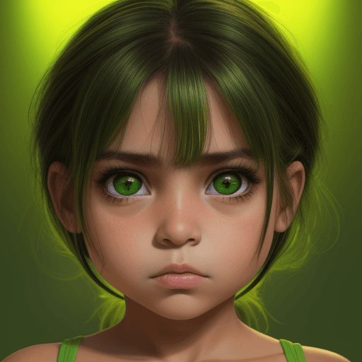 AI generated: niña con ojos verdes