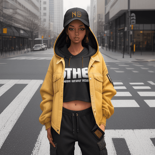 AI generated: photography, 28 woman, pro model, natural pose moment, wearing small text logo with garment dyeing t...