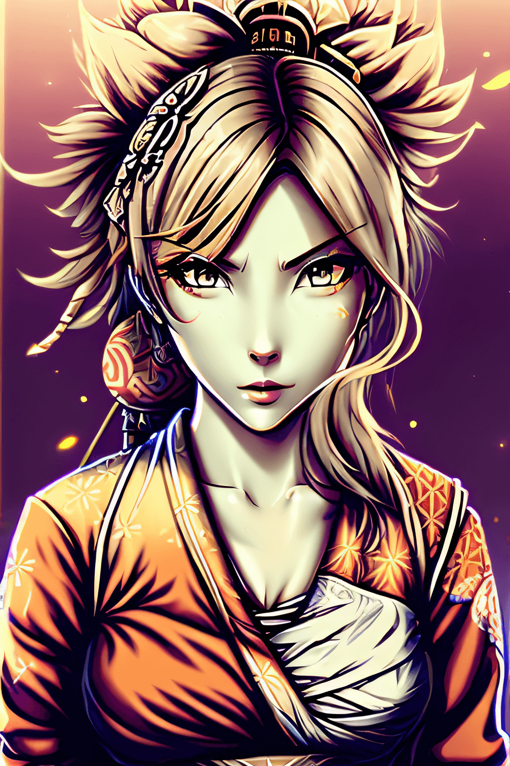 AI generated: yoimiya \(genshin impact\), 1girl, better eyes