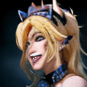 AI generated: Bowsette in the style of Akihiko Yoshida , sharp teeth, beautiful, smooth skin, blue eyes, blonde ha...