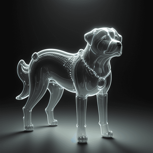 AI generated: A beautiful glass dog In the realm of digital lighting simulation, where algorithms approximate the ...