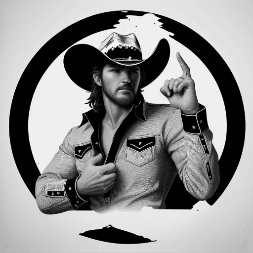 AI generated: This design is a striking black and white graphic that immediately captures attention. At the center...