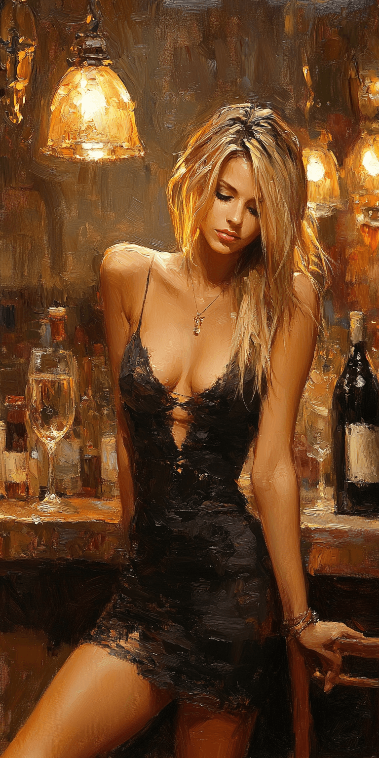 AI generated: a painting of a woman, in the style of brushstroke-intensive portraits, cinematic elegance, golden l...