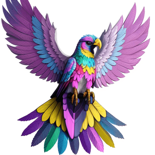 AI generated: ave con alas multicolor