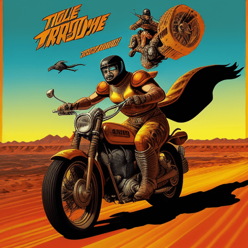 AI generated: Retro Comic style poster, in a prehistoric theme setting, in a parallel universe of the past, of a m...