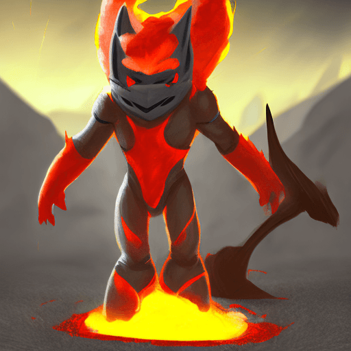 AI generated: Lava protogen furry