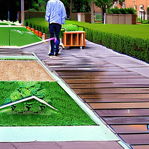 AI generated: landscape design with smart urban furniture