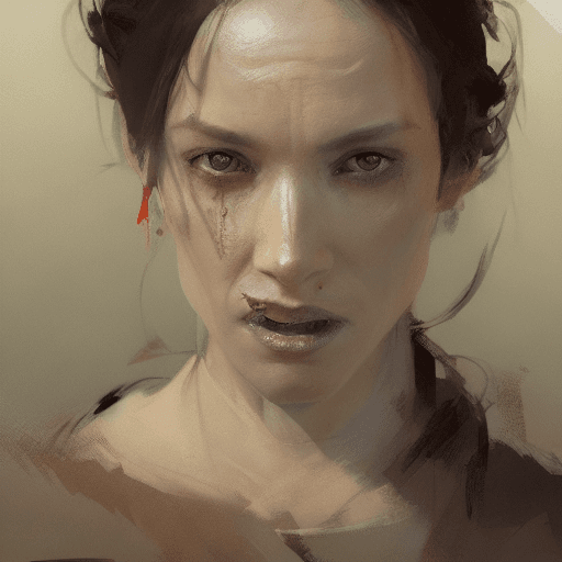 AI generated: a woman with an ugly face, portrait by Greg Rutkowski, craig mullins and Gaston Bussiere