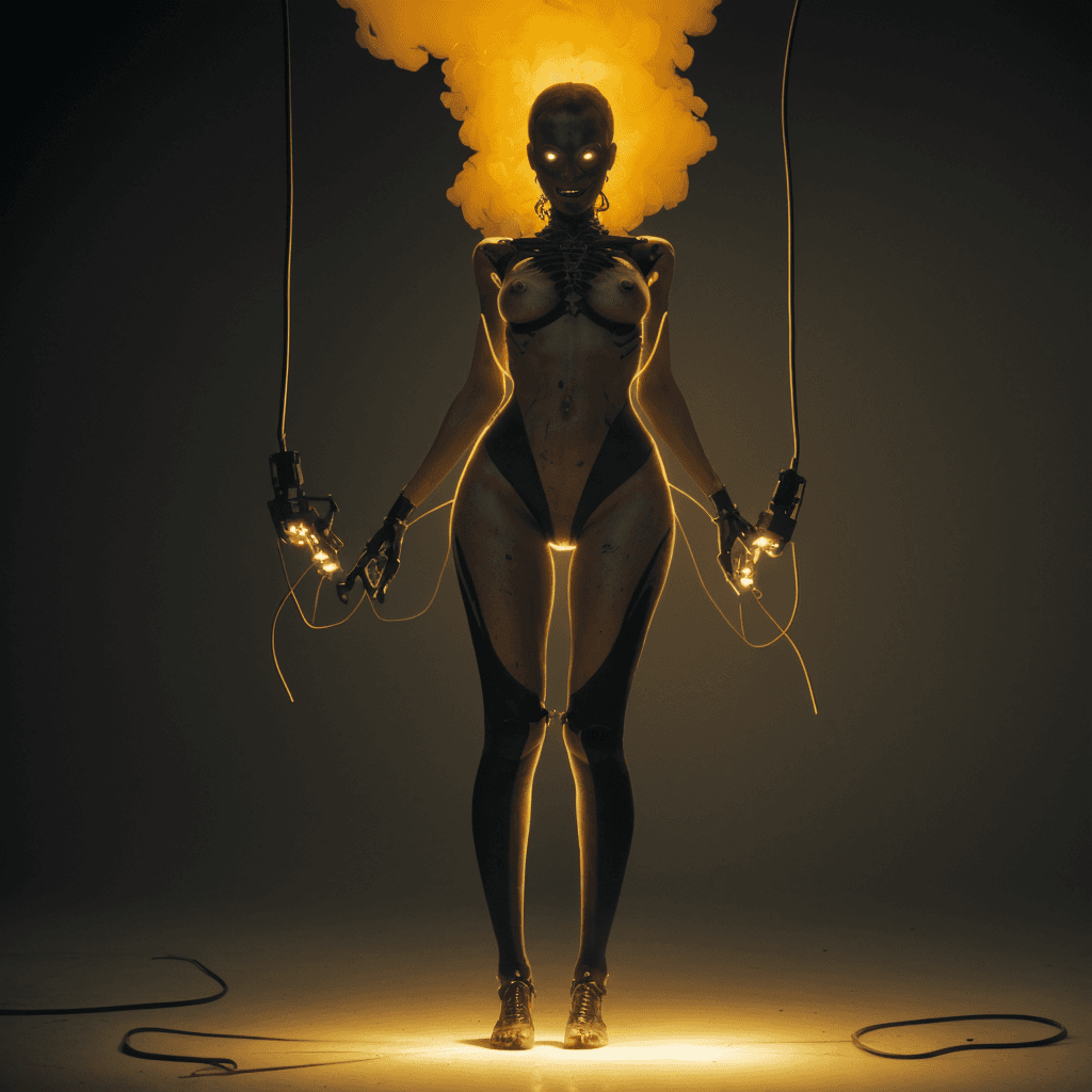 AI generated: dark factory backdrop, the air is (filled:1.2) with volumetric smoke, (godrays:1.3) are coming throu...
