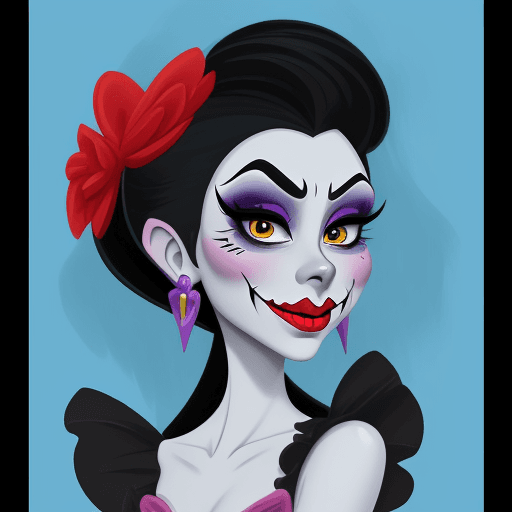 AI generated: a painting of a beautiful  girl with make up of Catrina, in the style of disney animation, character...
