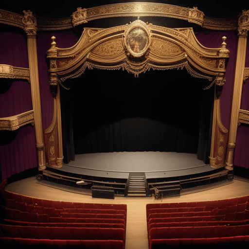 AI generated: Victorian theater, view of audience from stage