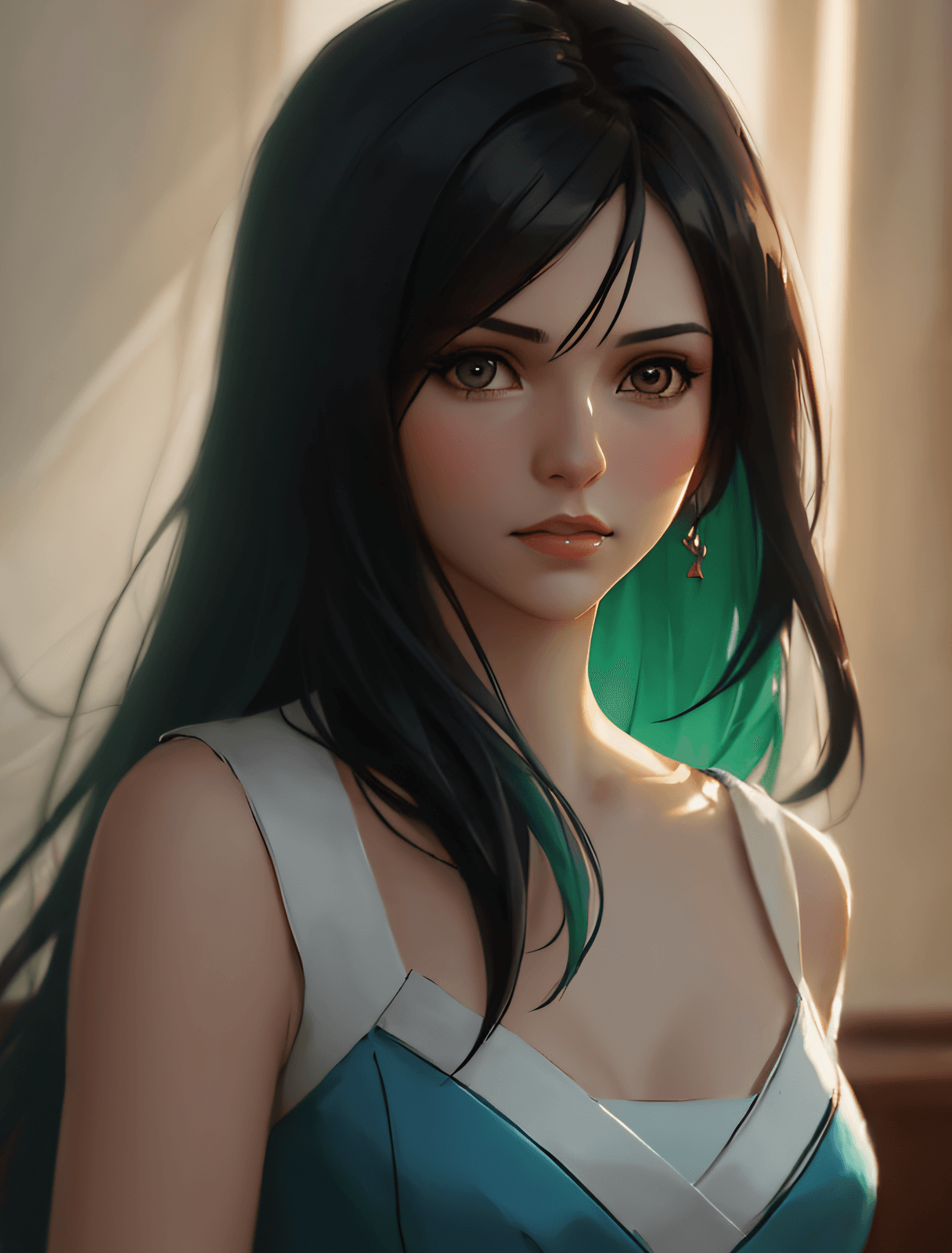 AI generated: beautiful (zxzxasli:1.2), intricate colorful hair with , sunlight, beautiful lighting, vibrant light...