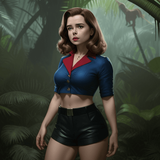 AI generated: Marvel Cinematic Universe British MI6 agent Peggy Carter Margaret Peggy Carter Zookeeper Crop Top Mi...