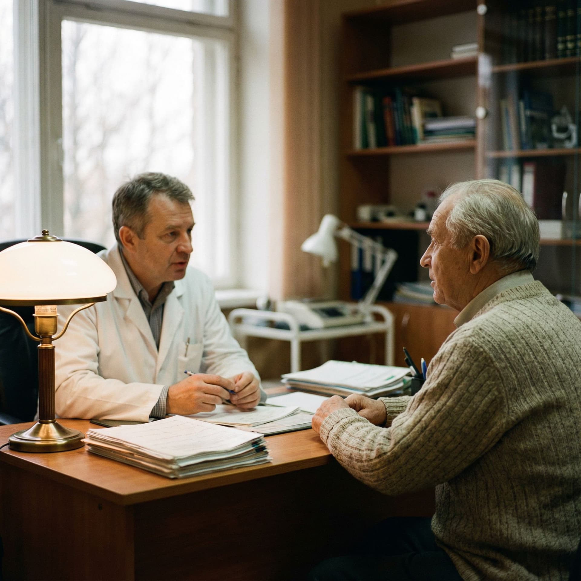 AI generated: realistic photograph, doctor and patient, medical office, cinematic 4k epic detailed 4k epic detaile...