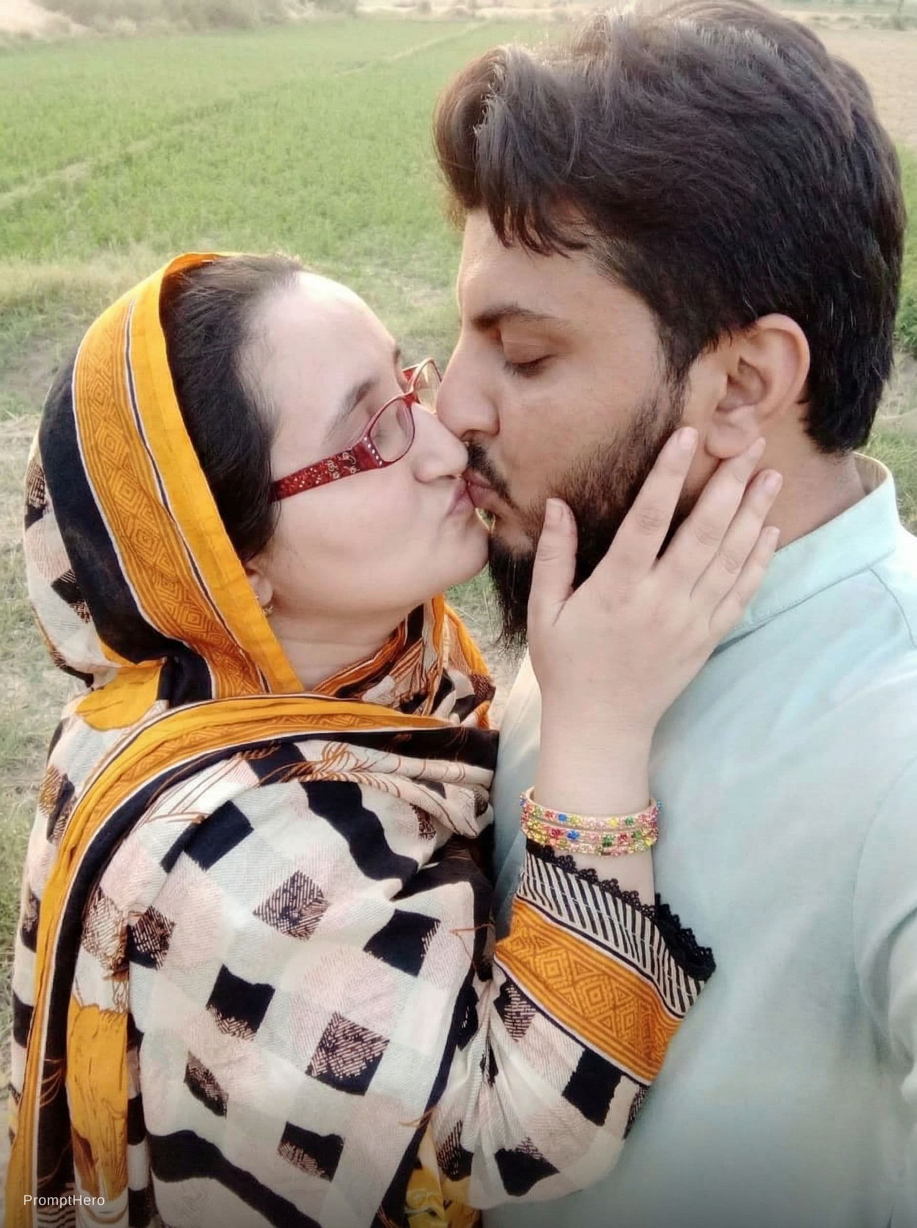 AI generated: Kissing couple video. Just change faces 
