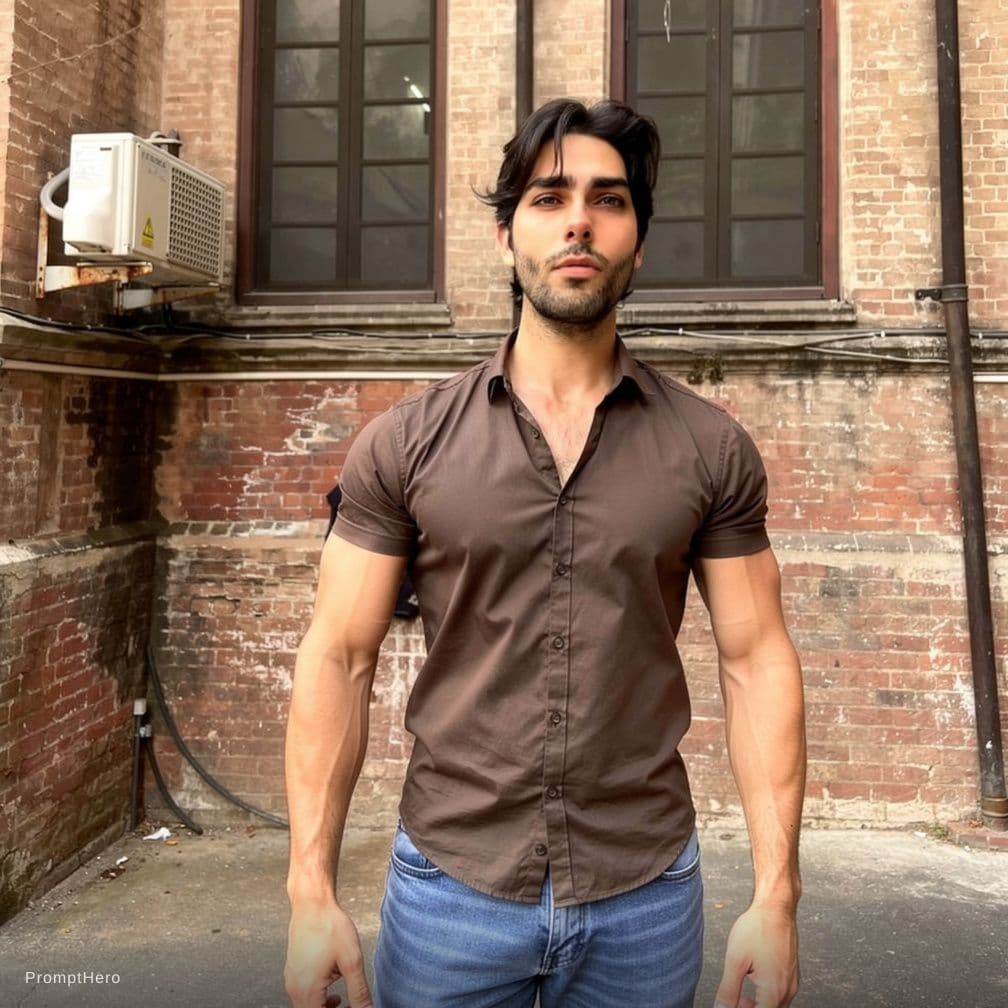 AI generated: Create shirtless image with little bit lean 
