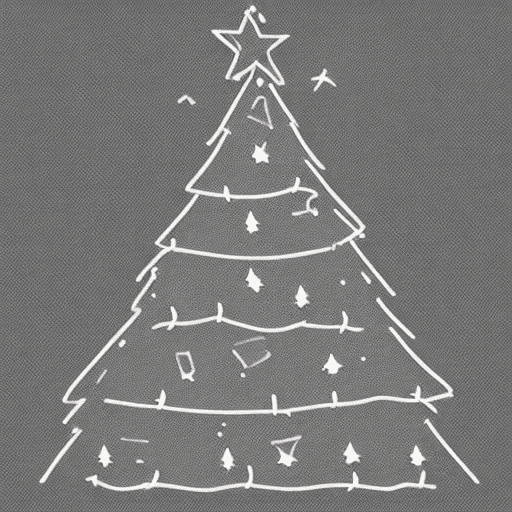AI generated: Create a minimalist cartoon illustration of a prominent Christmas Tree silhouette with no outline. T...