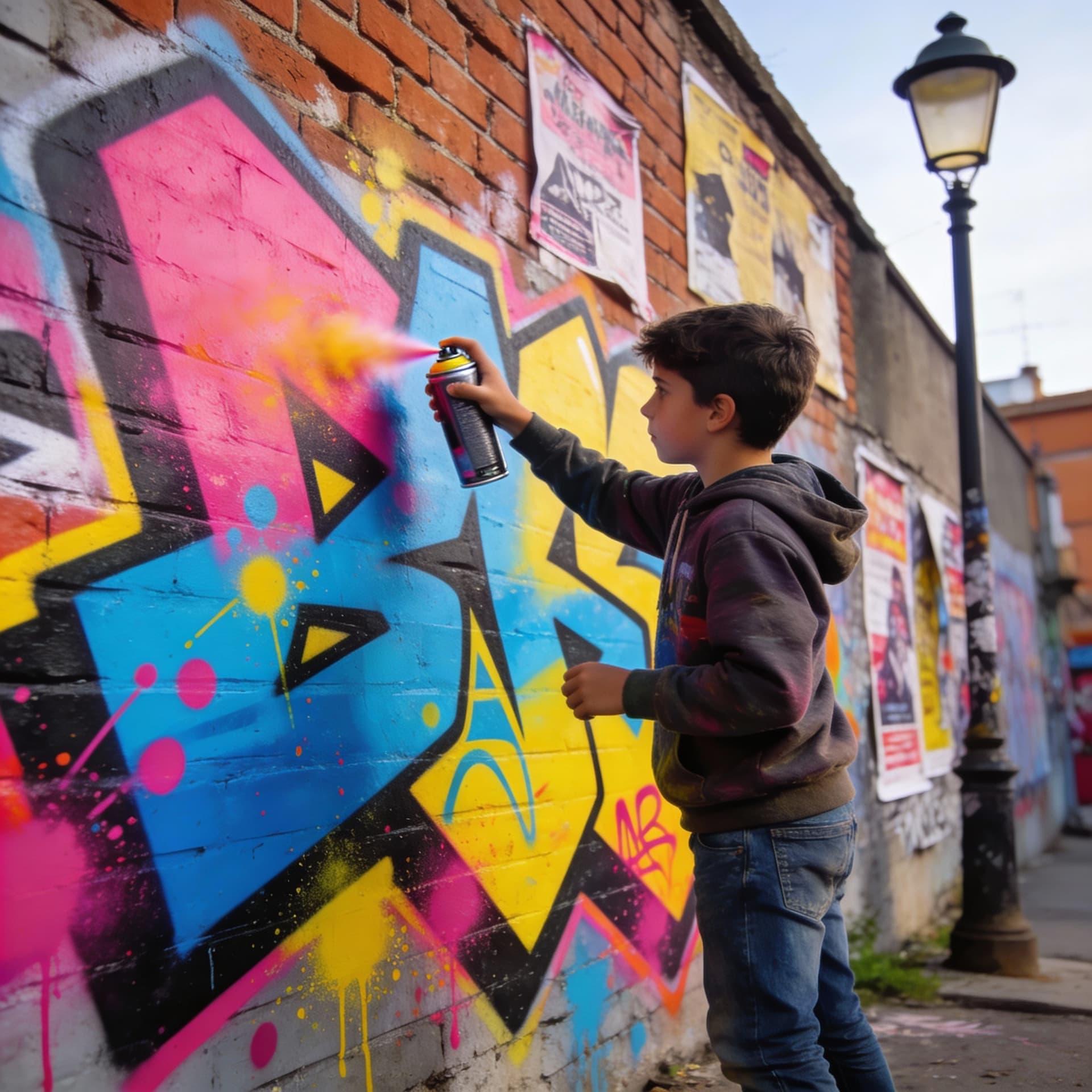 AI generated: ragazzo graffiti