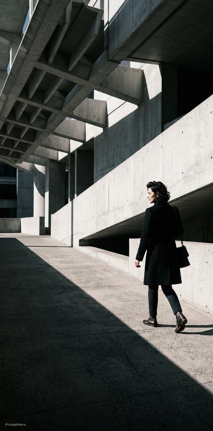AI generated: high-resolution photograph, woman, stunning use of shadows, in the syle of crisp lines and forms,  U...