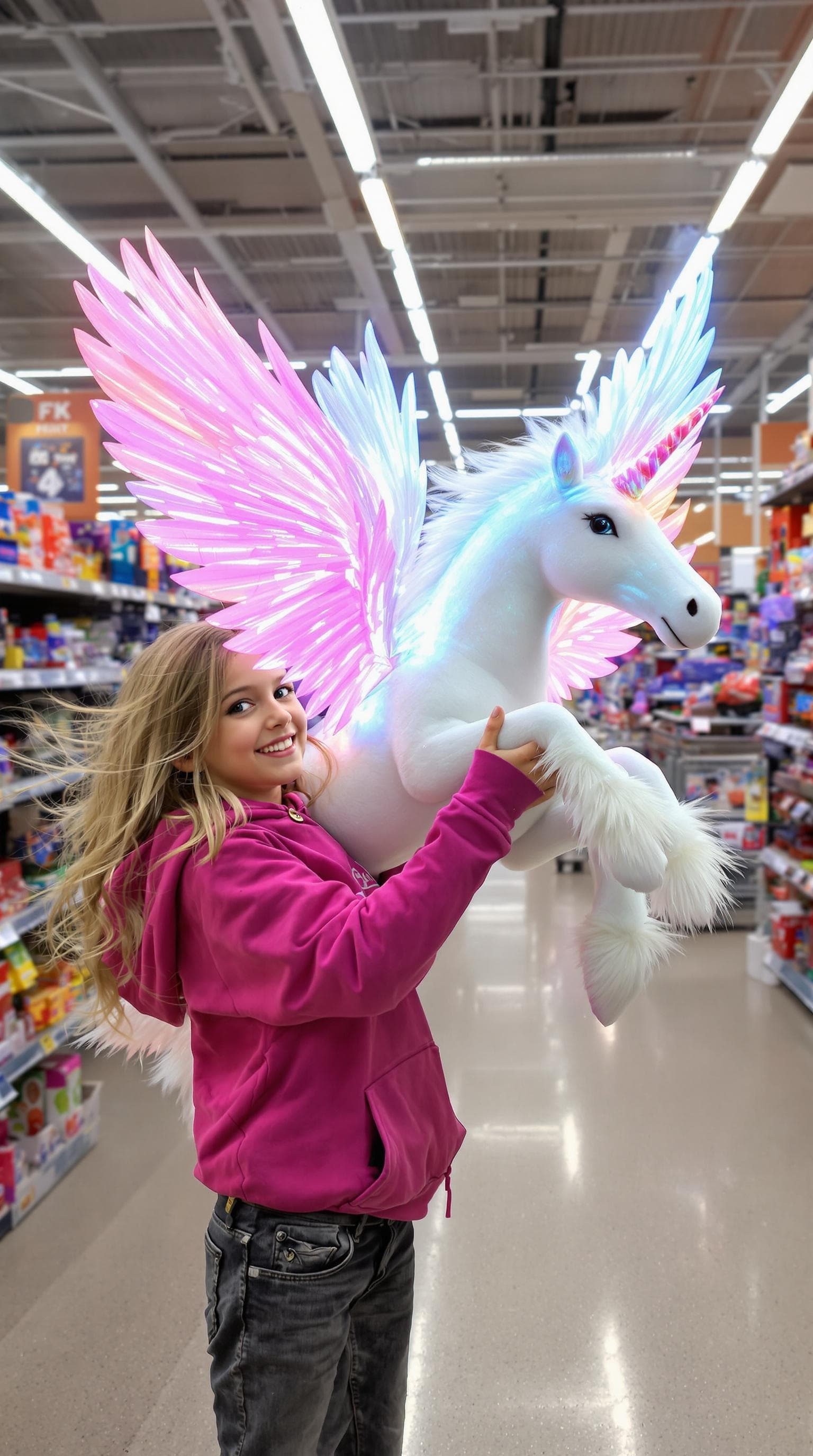 AI generated: Ultra-realistic, hyper-detailed 8k photo of a young girl with sparkling blue eyes and windswept gold...
