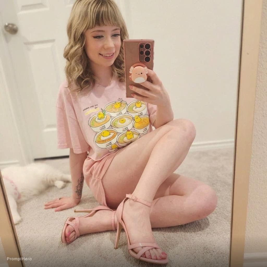 AI generated: Put her in open toes high heels 