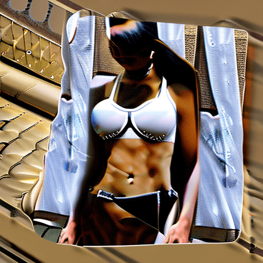 AI generated: an exposed girl, white thong and bra, sexy pose, beautiful face, eye shadow, full body and small per...
