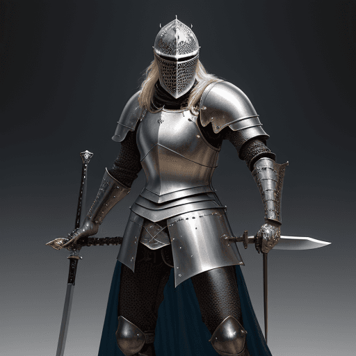 AI generated: Medieval knight, swinging a long sword, full body armor, highly realistic, ultra-detailed, cinematic...