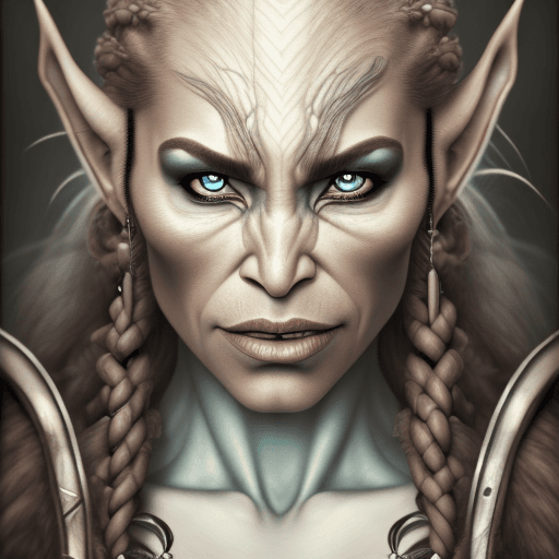 AI generated: Female, half orc, portrait, Dungeons and dragons, intricate artwork, woman, hyper realism, high deta...