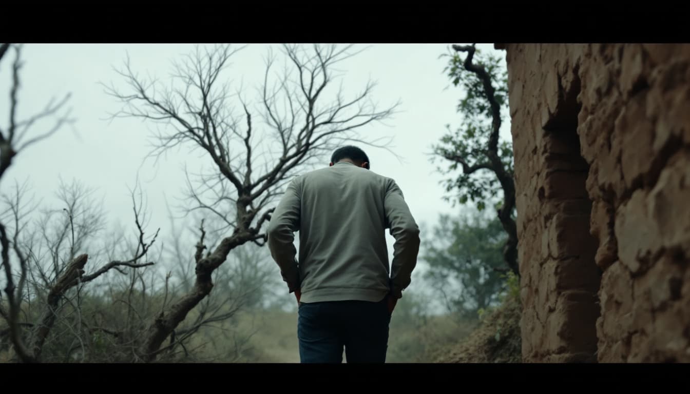 AI generated: Camera: Slow tracking shot from behind.
Movement: The man walks with no rush. Hands in his pockets, ...
