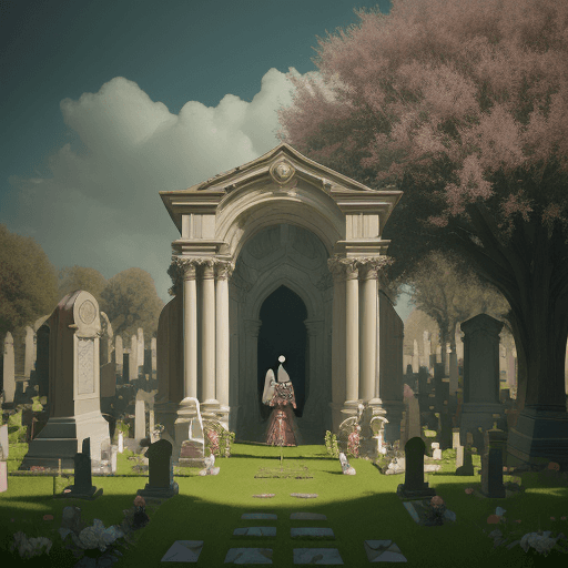AI generated: peter john in the cemetery 3d renders of 'pokerface', in the style of lush baroque still lifes, rhad...