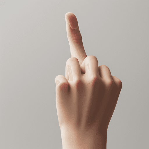 AI generated: photo of hand flipping the bird but its missing the middle finger
