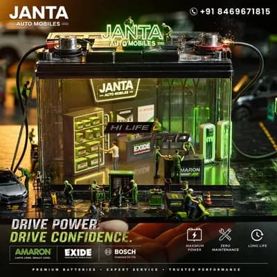 AI generated video: An ultra-realistic miniature “JANTA AUTO MOBILES” showroom balanced on a human palm, designed with s...