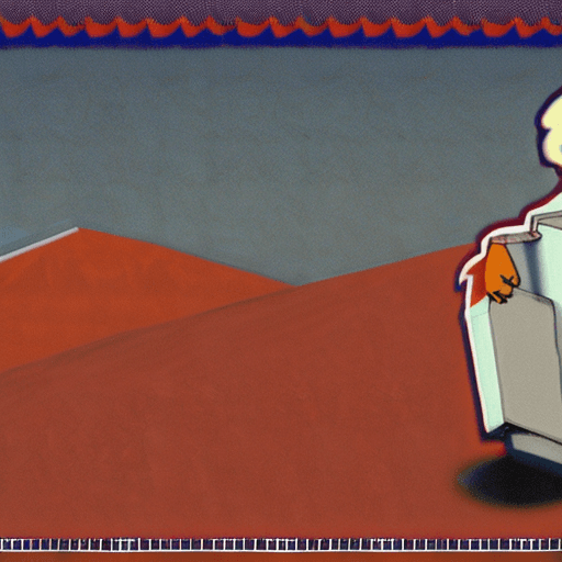 AI generated: Boris Yeltsin on Mars with vodka