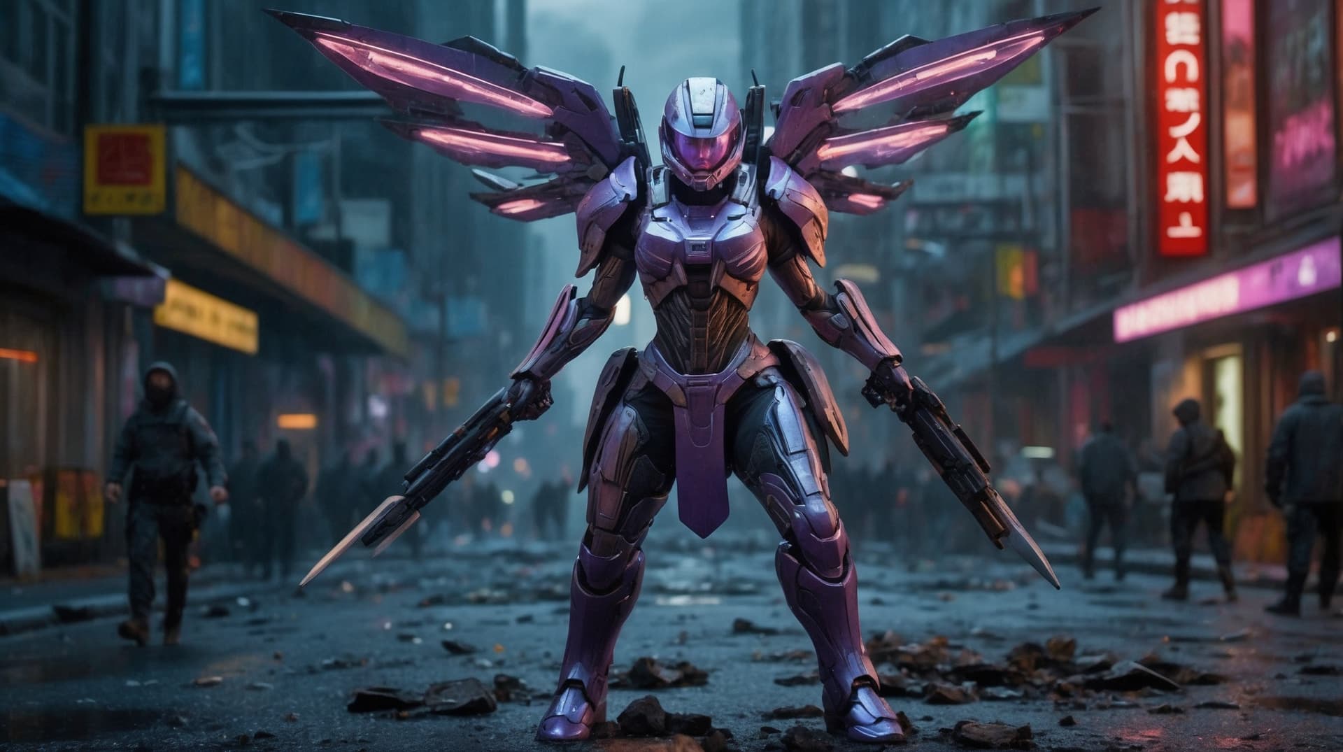 AI generated: photorealistic, detailed flying debris, a bulk female warrior in halo spartan armor fighting strongl...