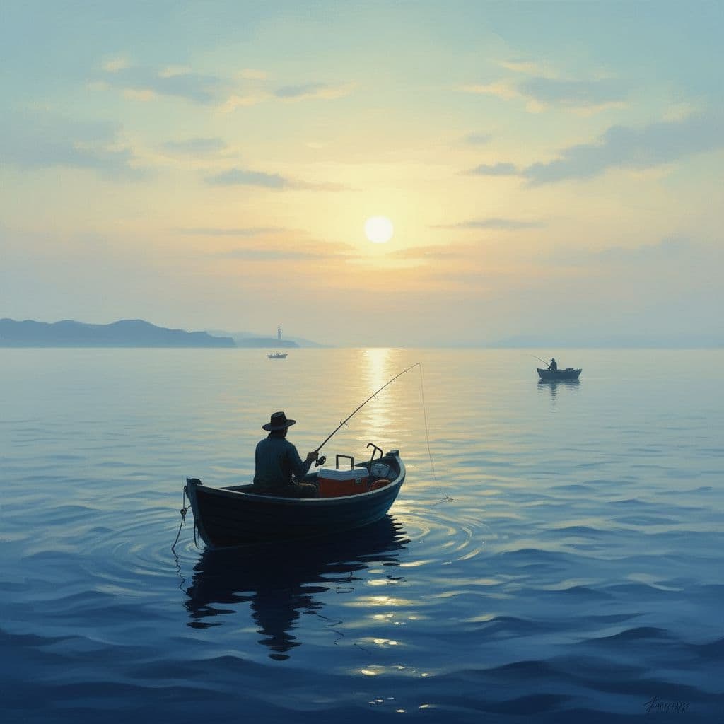 AI generated: une partie de pêche à la  mer