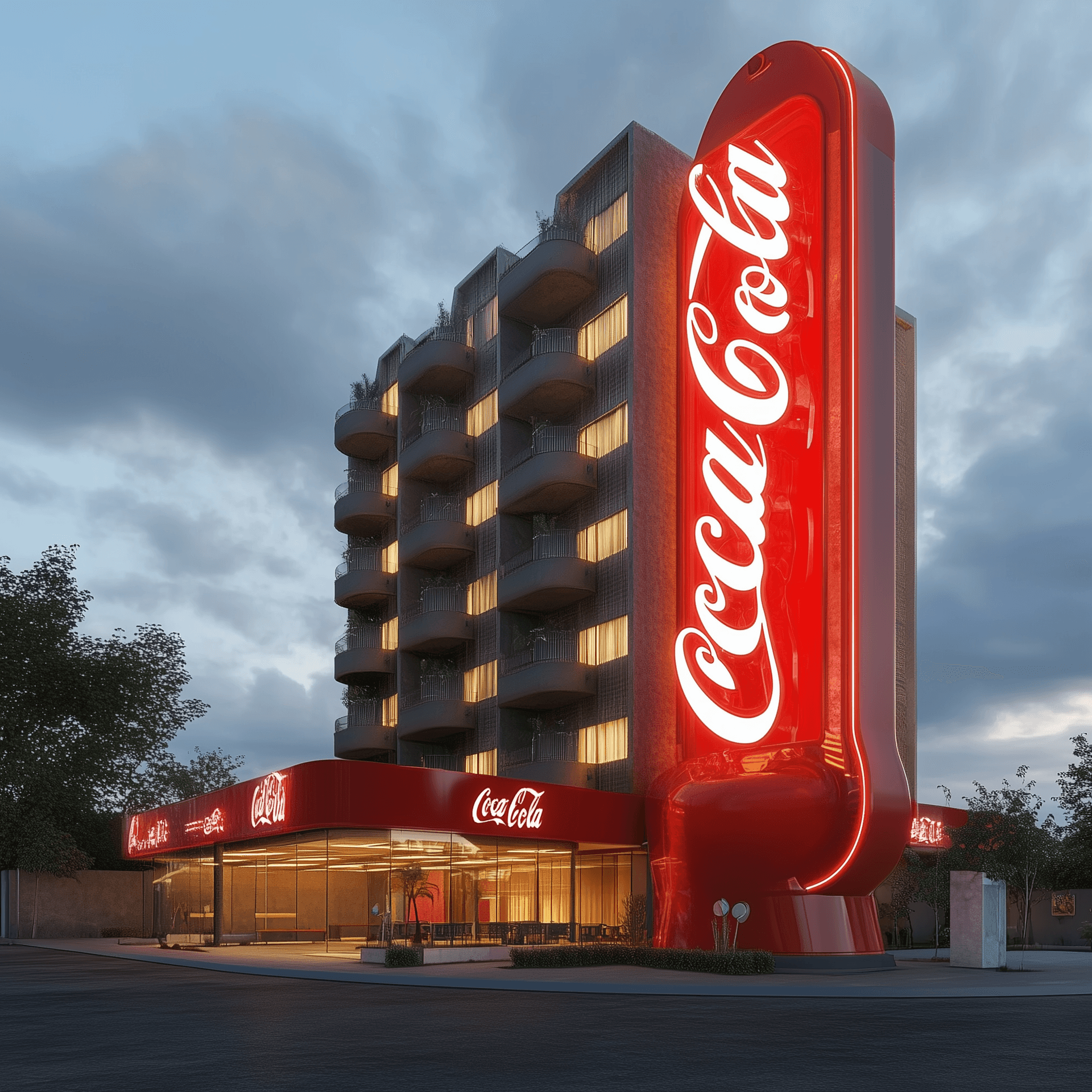 AI generated: coca cola hotel