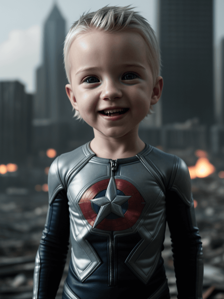 AI generated: Realism, best realism, portrait, portraiture, portrait photography, little baby Quicksilver, marvel ...