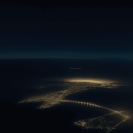 AI generated: Beautiful aerial night scene